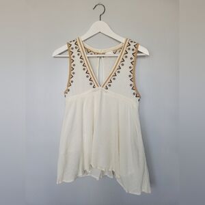 By Together Anthropologie Peasant Baby Doll Embroidered Bohemian Top SZ S